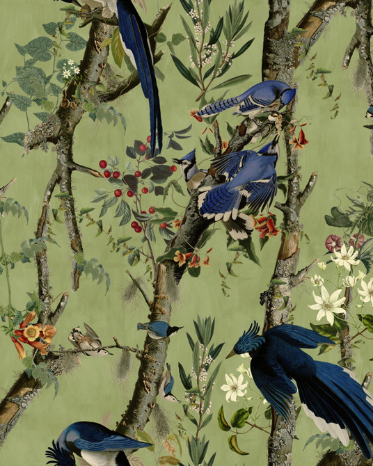 Birds Of Danube Wallpaper by Mind the Gap Designer Wallpaper THE WETLANDS Non-woven Made in Europe Paste the wall 3 rolls x 20.5 x 3.25 yards - Swanky Fabrics -