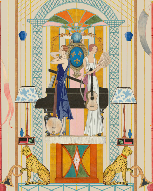 Mind The Gap Wallpaper PARTY NIGHT Wallpaper (WP20780) | WP20780 | ORIENT EXPRESS | 1 roll x 20.47 x 354.33 in | 0.52m / 20.5in | 9m / 354in | 4.68mp | 135cm / 53.1in | Blue, Orange, Pink | Non-woven | Paste the wall | 1-roll in a box | Fabric Carolina | https://www.fabriccarolina.com/