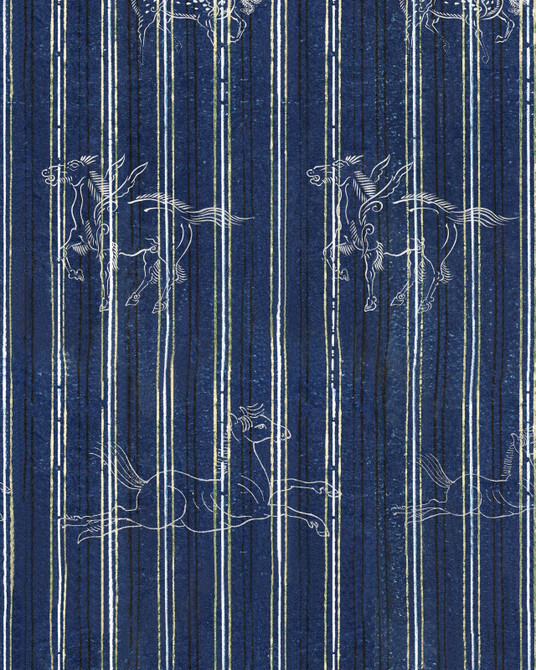 A Fable Indigo Wallpaper by Mind the Gap Designer Wallpaper TRANSYLVANIAN ROOTS Satin Matte Made in Europe Paste the wall 1 roll x 20.5 x 10.9 yards - Swanky Fabrics -