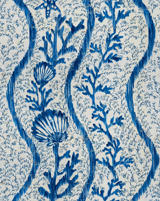 Koralion Indigo Wallpaper by Mind the Gap Designer Wallpaper SUNDANCE VILLA Satin Matte Made in Europe Paste the wall 1 roll x 20.5 x 10.9 yards - Swanky Fabrics -