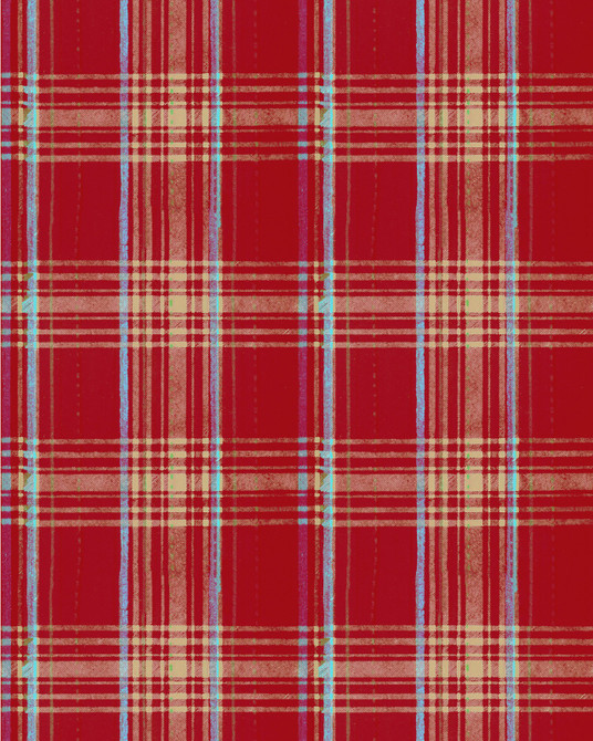 Seaport Plaid Red Wallpaper by Mind the Gap Designer Wallpaper SUNDANCE VILLA Satin Matte Made in Europe Paste the wall 1 roll x 20.5 x 10.9 yards - Swanky Fabrics -