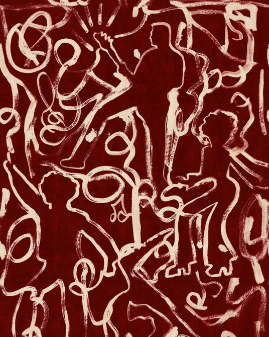 Mind The Gap Wallpaper ON THE STAGE Rhubarb Wallpaper (WP30093) | WP30093 | WOODSTOCK '69 LIFESTYLE COLLECTION | 1 roll x 20.5 x 393.7 in | 0.52m / 20.5in | 10m / 393.7in | 5.20mp | 70cm / 27.5in | Burgundy, Taupe | Satin Matte | Paste the wall | 1-roll in a box | Fabric Carolina | https://www.fabriccarolina.com/