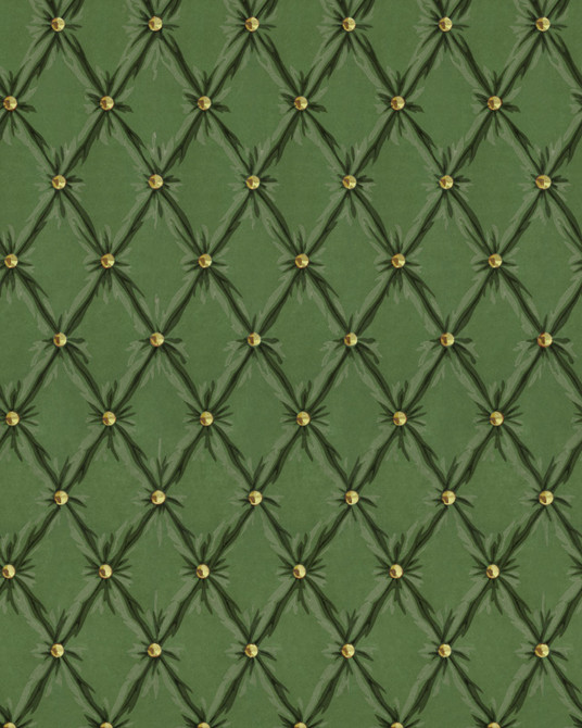 Tufted Panel Forest Green Wallpaper by Mind the Gap Designer Wallpaper ORIENT EXPRESS Non-woven Made in Europe Paste the wall 1 roll x 20.5 x 10.9 yards - Swanky Fabrics -