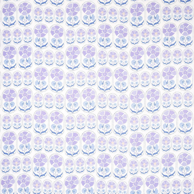 Anjuna Floral Linen Print Lilac 180482 by Schumacher Designer Fabric Bohemia 12.0" - Swanky Fabrics -