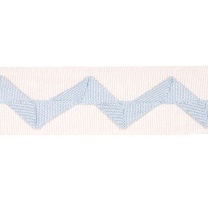 Lazare Appliqu Tape Sky On Ivory 82240 by Schumacher Designer Trim New Traditional: Provenal 2.0" - Swanky Fabrics -
