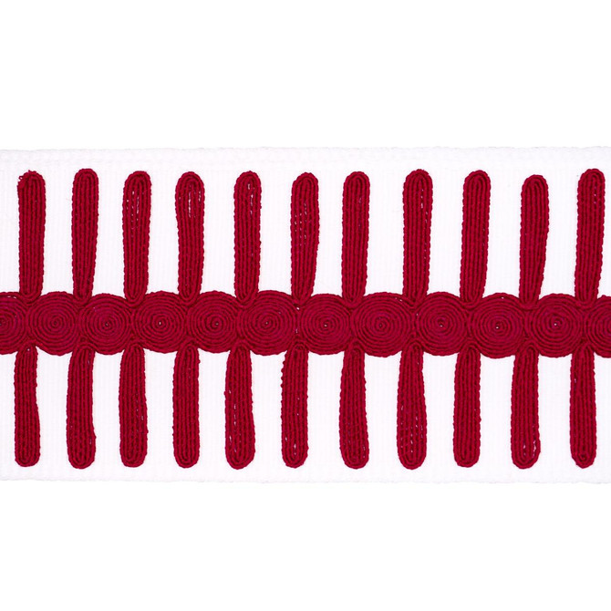 Castille Tape Red 70748 by Schumacher Designer Trim Perennial Favorite Trims - Swanky Fabrics -