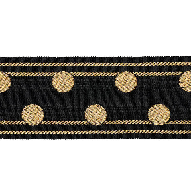 Bianca Tape Gold Noir 82791 by Schumacher Designer Trim Regine - Swanky Fabrics -