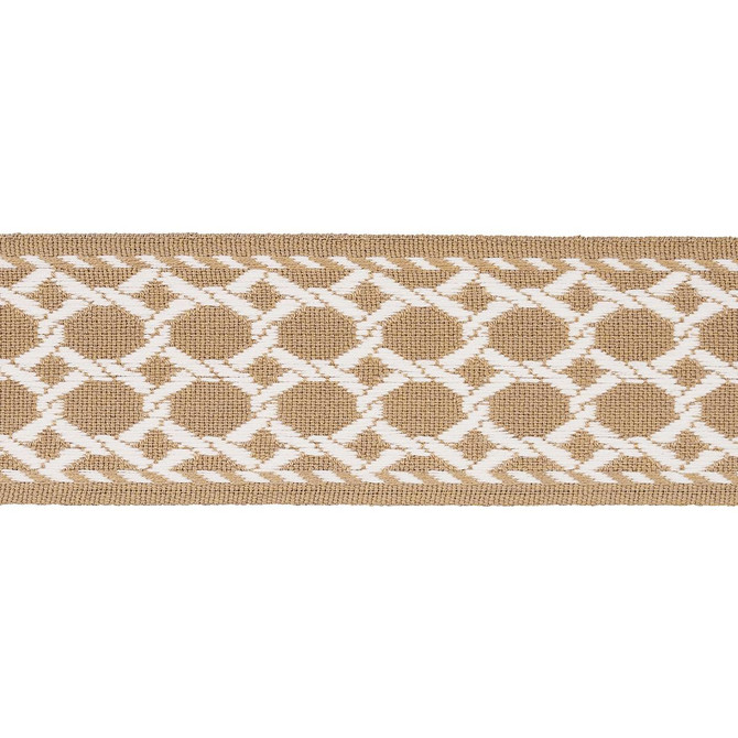 Lattice Indoor/Outdoor Tape Sand 82823 by Schumacher Designer Trim Swing Time Indoor/Outdoor 3.38" - Swanky Fabrics -