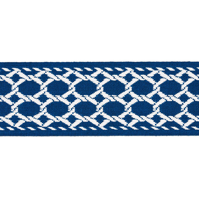 Lattice Indoor/Outdoor Tape Navy 82820 by Schumacher Designer Trim Swing Time Indoor/Outdoor 3.38" - Swanky Fabrics -