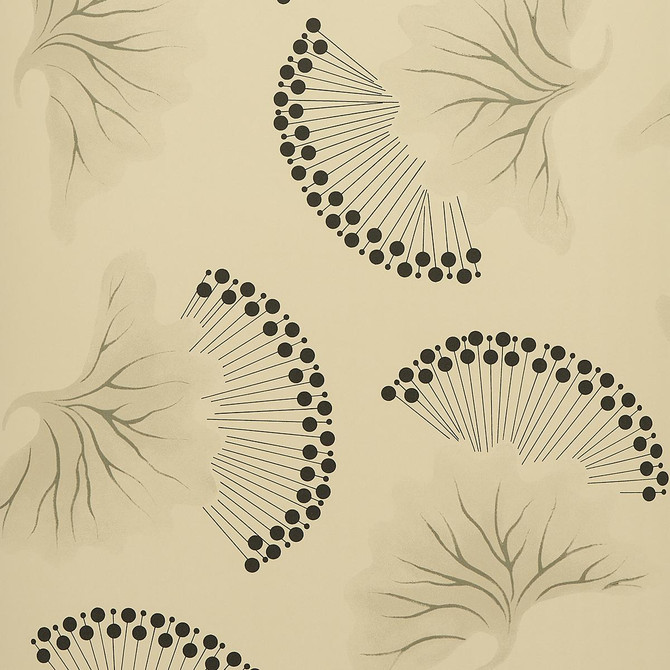 Anemone Black & White 5014970 by Schumacher Designer Wallpaper Neisha Crosland 20.5" - Swanky Fabrics -