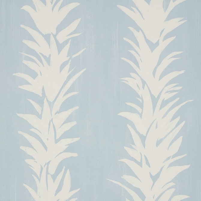 White Lotus Soft Blue 5013664 by Schumacher Designer Wallpaper Backdrop 27.0" - Swanky Fabrics -