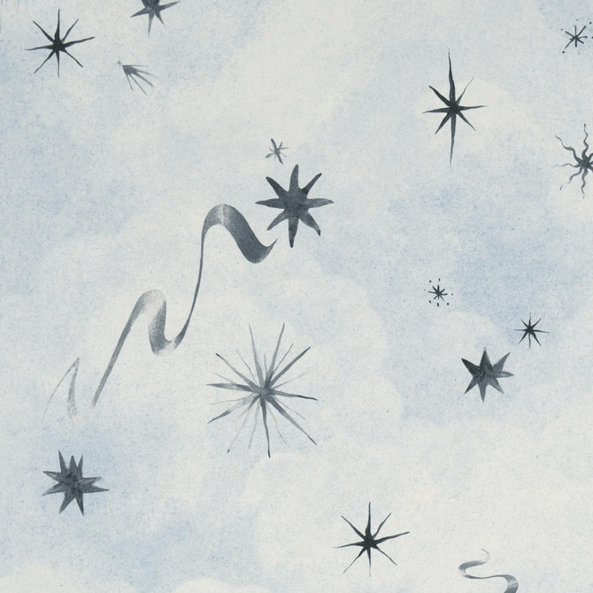 Luminaries Clear Blue 5016010 by Schumacher Designer Wallpaper Backdrop X Xavier Donnelly 27.0" - Swanky Fabrics -