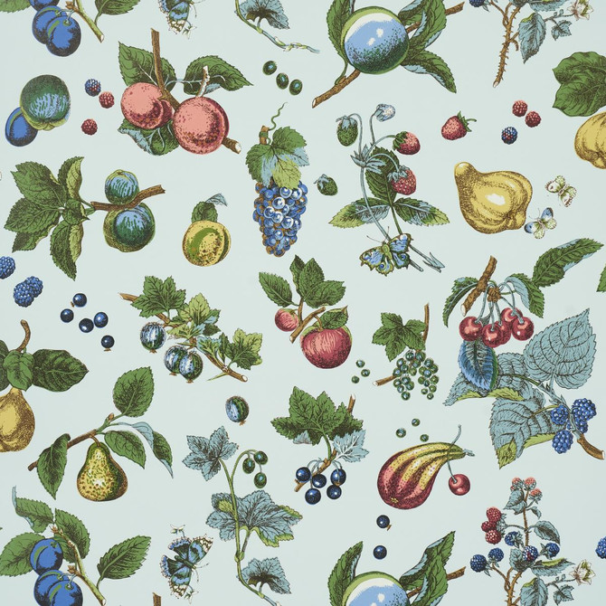 Berry Grove Sky 5015651 by Schumacher Designer Wallpaper Schumacher Classics 27.0" - Swanky Fabrics -