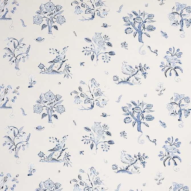 Magical Menagerie Blues 5012212 by Schumacher Designer Wallpaper Flight Of Fancy 54.0" - Swanky Fabrics -