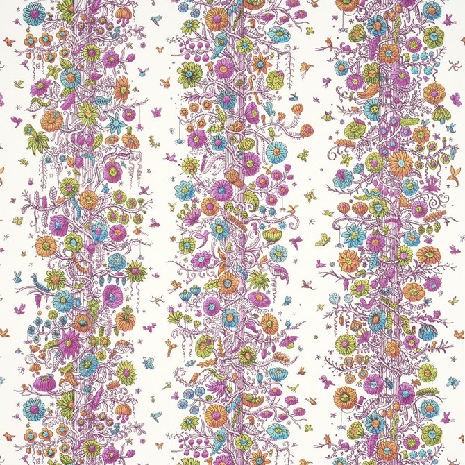 Edward Steed'S Towers Of Flowers Multicolor Burst 5016140 by Schumacher Designer Wallpaper The New Yorker 27.0" - Swanky Fabrics -