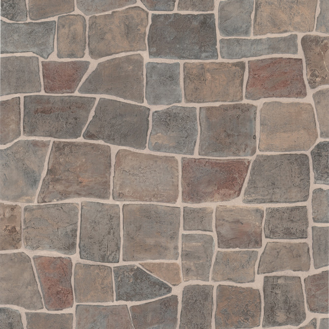 Flagstone Grey Slate Path Wallpaper by Brewster Designer Kitchen, Bath and Bed Resource IV Covers about 56.4 square feet 20.5-in by 33-ft long roll Unpasted 20.9 - Swanky Fabrics -