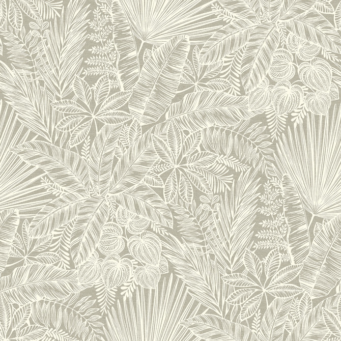 Vita Light Brown Botanical Wallpaper by A-Street Prints Designer Middleton Covers about 56.4 square feet 20.5-in by 33-ft long roll Unpasted 20.9 - Swanky Fabrics -