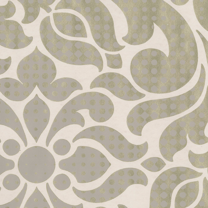 Leanne Gold Dot Medallion Wallpaper by Eijffinger Designer Whisper Covers about 56.4 square feet 20.5-in by 33-ft long roll Unpasted 25 - Swanky Fabrics -