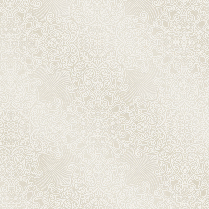 Linkin Cream Scroll Medallion Wallpaper by Eijffinger Designer Whisper Covers about 56.4 square feet 20.5-in by 33-ft long roll Unpasted 25 - Swanky Fabrics -