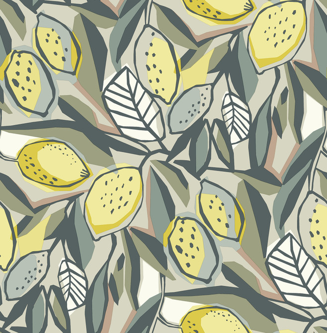 Meyer Chartreuse Citrus Wallpaper by A-Street Prints Designer Seychelles Covers about 56.4 square feet 20.5-in by 33-ft long roll Unpasted 20.9 - Swanky Fabrics -