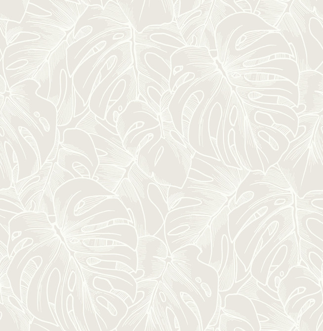 Balboa White Botanical Wallpaper by A-Street Prints Designer Scott Living Covers about 56.4 square feet 20.5-in by 33-ft long roll Unpasted 21.1 - Swanky Fabrics -
