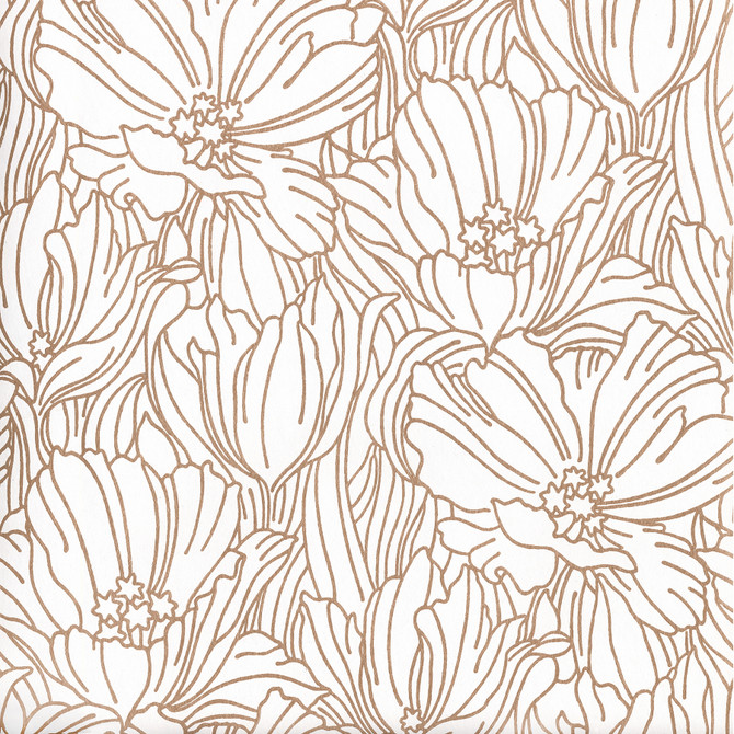 Selwyn Copper Floral Wallpaper by A-Street Prints Designer Revival Covers about 56.4 square feet 20.5-in by 33-ft long roll Unpasted 20.9 - Swanky Fabrics -