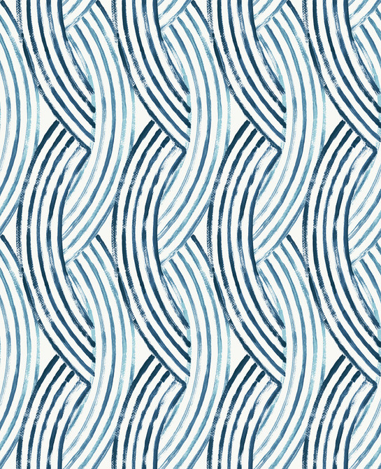 Zamora Blue Brushstrokes Wallpaper by A-Street Prints Designer Pacifica Covers about 56.4 square feet 20.5-in by 33-ft long roll Unpasted 25.2 - Swanky Fabrics -