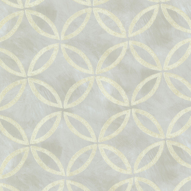 Cloverleaf Blue Geometric Wallpaper by Warner Studios Designer Super Value Program Covers about 60.8 square feet 27-in by 27-ft long roll Unpasted 18 - Swanky Fabrics -