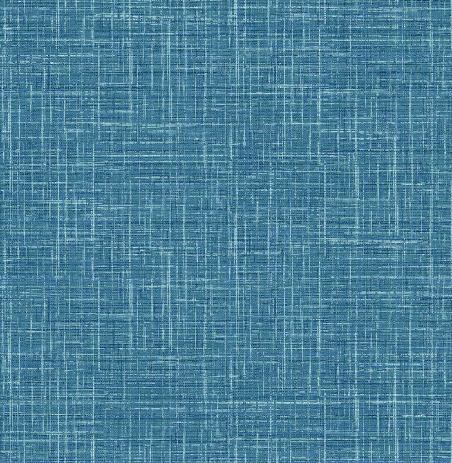 Emerson Teal Faux Linen Wallpaper by A-Street Prints Designer Happy Covers about 56.4 square feet 20.5-in by 33-ft long roll Unpasted 0 - Swanky Fabrics -