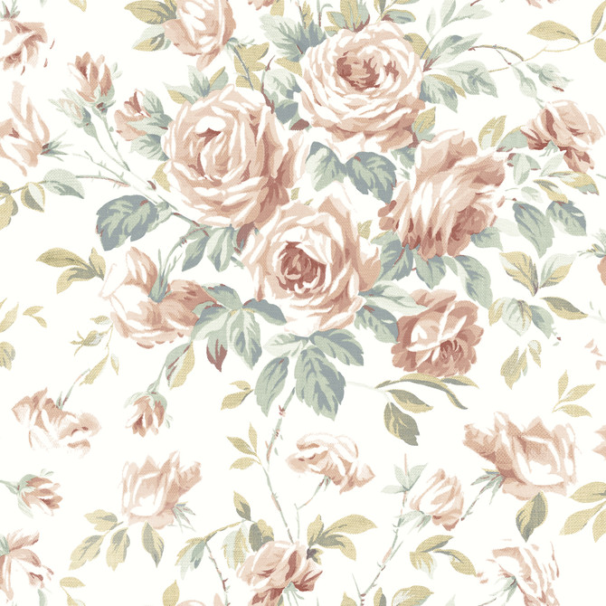 Manon Blush Rose Stitch Wallpaper by Chesapeake Designer Delphine Covers about 56.4 square feet 20.5-in by 33-ft long roll Prepasted 20.5 - Swanky Fabrics -