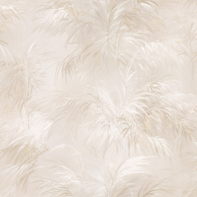 Kaley Cream Satin Leaves Wallpaper by Brewster Designer Bath Bath Bath IV Covers about 56.4 square feet 20.5-in by 33-ft long roll Unpasted 21 - Swanky Fabrics -