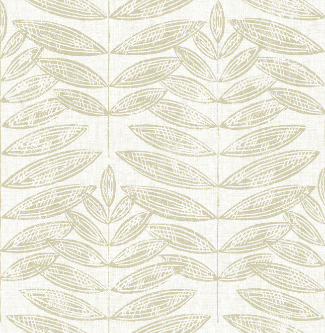 Akira Taupe Leaf Wallpaper by A-Street Prints Designer Annelie Covers about 56.4 square feet 20.5-in by 33-ft long roll Unpasted 20.9 - Swanky Fabrics -