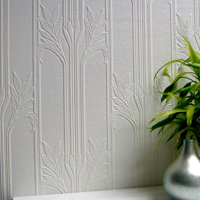 Wildacre White Paintable Textured Vinyl Wallpaper by Brewster Designer Anaglypta X Covers about 57.5 square feet 20.9-in by 33-ft long roll Unpasted 12.6 - Swanky Fabrics -