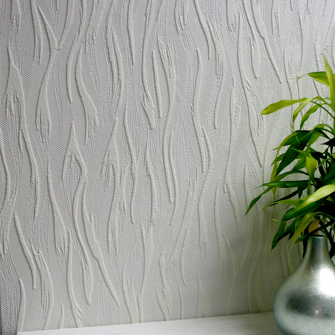 Caiger White Paintable Textured Vinyl Wallpaper by Brewster Designer Anaglypta X Covers about 57.5 square feet 20.9-in by 33-ft long roll Unpasted 25.2 - Swanky Fabrics -