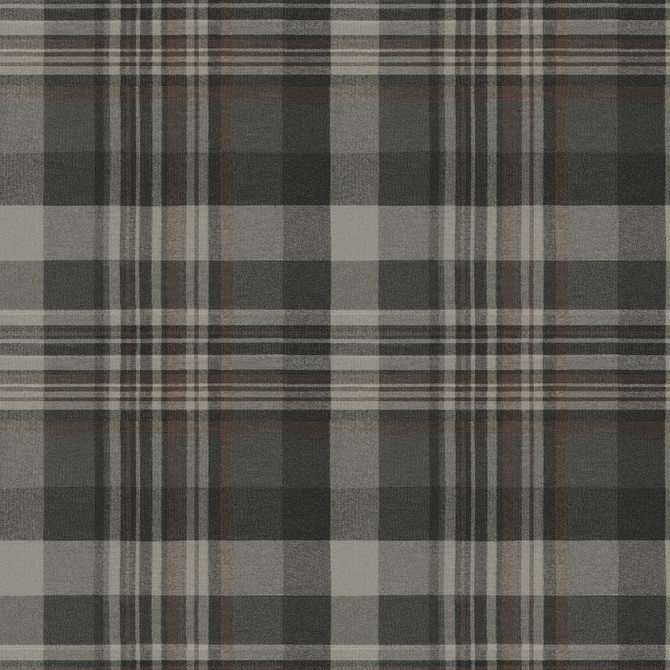Dutton Plaid Charcoal Wallpaper by Chesapeake Designer Yellowstone Covers about 56.4 square feet 20.5-in by 33-ft long roll Prepasted 20.5 - Swanky Fabrics -
