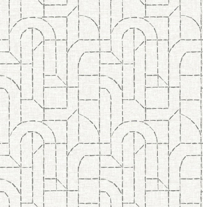 Integrity Grey Arched Outlines Wallpaper by A-Street Prints Designer Harmony Covers about 56.4 square feet 20.5-in by 33-ft long roll Unpasted 20.86 - Swanky Fabrics -