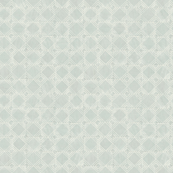 Button Block Aqua Geometric Wallpaper by Chesapeake Designer Kinfolk Covers about 56.4 square feet 20.5-in by 33-ft long roll Prepasted 20.5 - Swanky Fabrics -