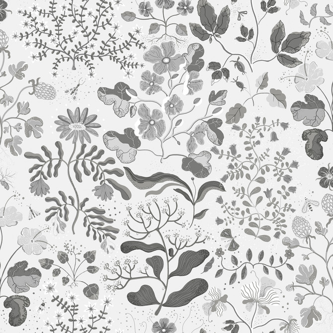 Groh Grey Floral Wallpaper by A-Street Prints Designer Botanica Covers about 57.5 square feet 20.9-in by 33-ft long roll Unpasted 20.9 - Swanky Fabrics -