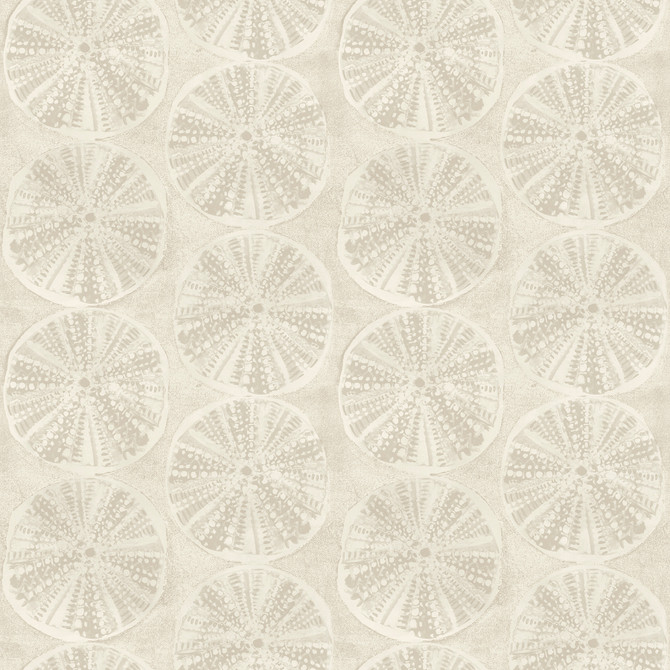 Sea Biscuit Beige Sand Dollar Wallpaper by Chesapeake Designer Blue Heron Covers about 56.4 square feet 20.5-in by 33-ft long roll Prepasted 20.5 - Swanky Fabrics -