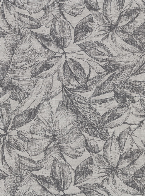 Simone Grey Tropical Wallpaper by Warner Designer Warner Basics V Covers about 60.8 square feet 27-in by 27-ft long roll Unpasted 18 - Swanky Fabrics -