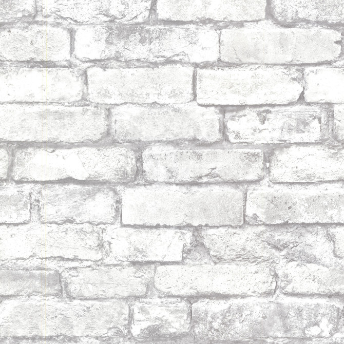 Debs White Exposed Brick Wallpaper by A-Street Prints Designer Trilogy Covers about 56.4 square feet 20.5-in by 33-ft long roll Unpasted 20.9 - Swanky Fabrics -