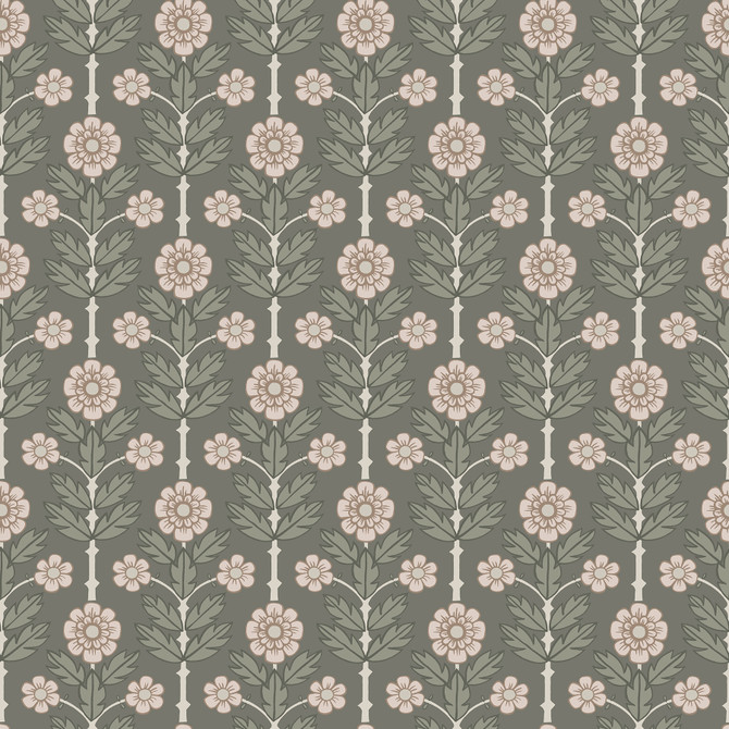 Aya Grey Floral Wallpaper by A-Street Prints Designer Spring Covers about 56.4 square feet 20.5-in by 33-ft long roll Unpasted 6.9 - Swanky Fabrics -