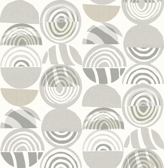 Mage Light Grey Mod Geometric Wallpaper by A-Street Prints Designer Seychelles Covers about 56.4 square feet 20.5-in by 33-ft long roll Unpasted 20.9 - Swanky Fabrics -