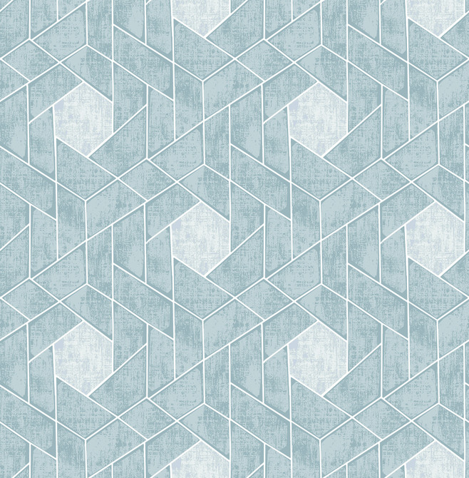 Granada Aqua Geometric Wallpaper by A-Street Prints Designer Scott Living Covers about 56.4 square feet 20.5-in by 33-ft long roll Unpasted 10.4 - Swanky Fabrics -