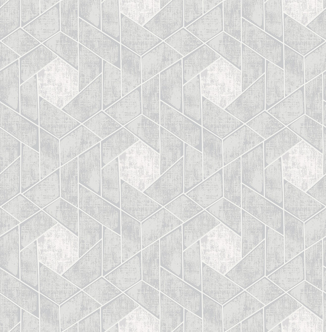Granada Light Grey Grey Geometric Wallpaper by A-Street Prints Designer Scott Living Covers about 56.4 square feet 20.5-in by 33-ft long roll Unpasted 10.4 - Swanky Fabrics -