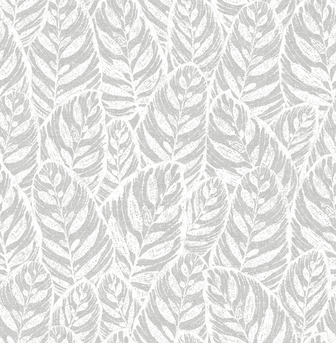 Del Grey Grey Botanical Wallpaper by A-Street Prints Designer Scott Living Covers about 56.4 square feet 20.5-in by 33-ft long roll Unpasted 20.8 - Swanky Fabrics -