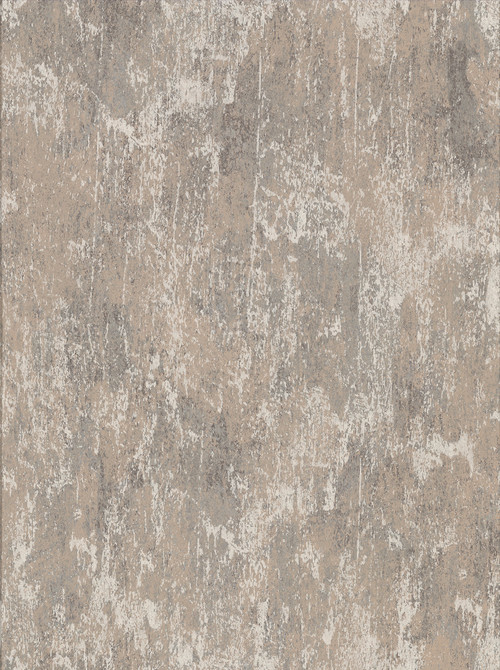 Bovary Taupe Distressed Texture Wallpaper by Brewster Designer Riva Covers about 57.8 square feet 21-in by 33-ft long roll Unpasted 12.5 - Swanky Fabrics -