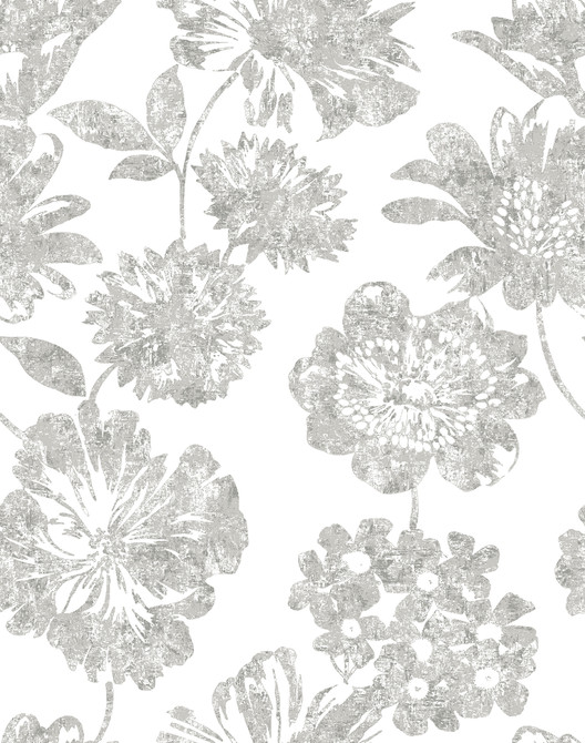 Folia Taupe Floral Wallpaper by A-Street Prints Designer Perennial Covers about 56.4 square feet 20.5-in by 33-ft long roll Unpasted 26 - Swanky Fabrics -