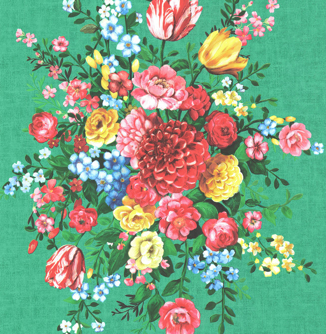 Ayaanle Green Dutch Painters Floral Wallpaper by Eijffinger Designer Pip III Covers about 56.4 square feet 20.5-in by 33-ft long roll Unpasted 25.3 - Swanky Fabrics -