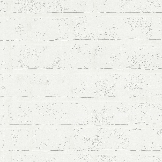 Bridgers White Exposed Brick Wall Paintable Wallpaper by Brewster Designer PaintWorks Covers about 57.5 square feet 20.9-in by 33-ft long roll Prepasted 0 - Swanky Fabrics -